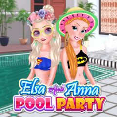 Elsa and Anna Pool Party