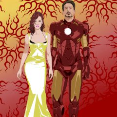 Robert Downey Jr and Scarlett Johansson