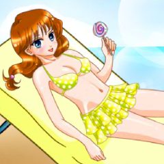 Sunbath Girl on Beach